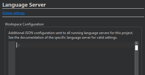 {Language Server settings for a project}