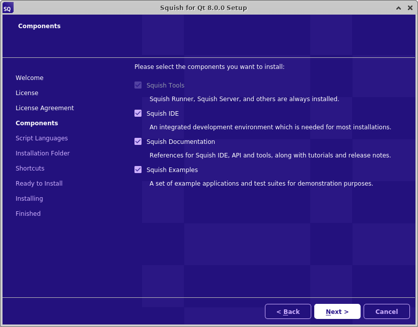 Squish Components UI view.