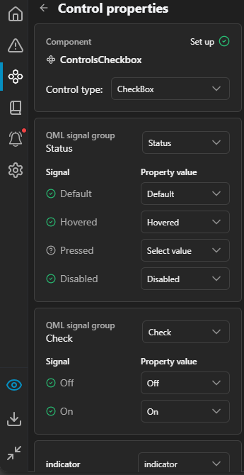 CheckBox properties.