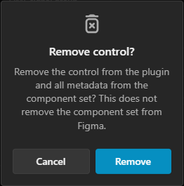 Remove control dialog.