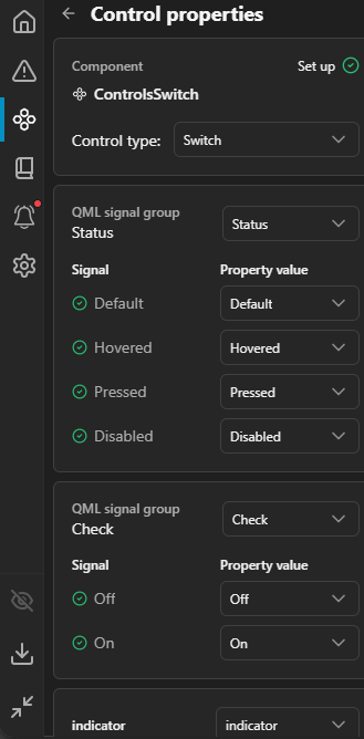 Switch properties.