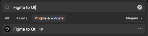 {Searching for Figma to Qt in Plugins and widgets.}