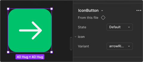 A button without instance swap