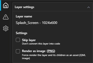 {Layer settings in the plugin Home tab.}