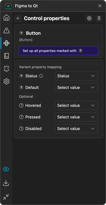 Control that needs setup.