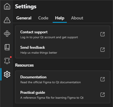 Help page on the Settings page in the plugin.