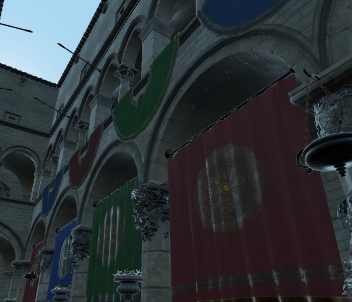 Architectural scene with fast approximate antialiasing