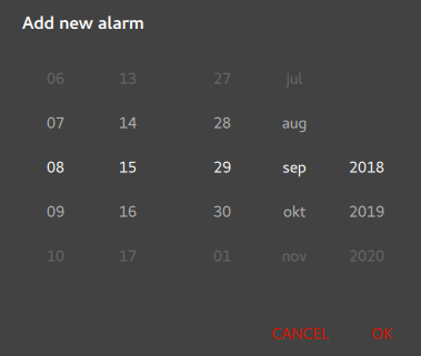Setting up the alarms