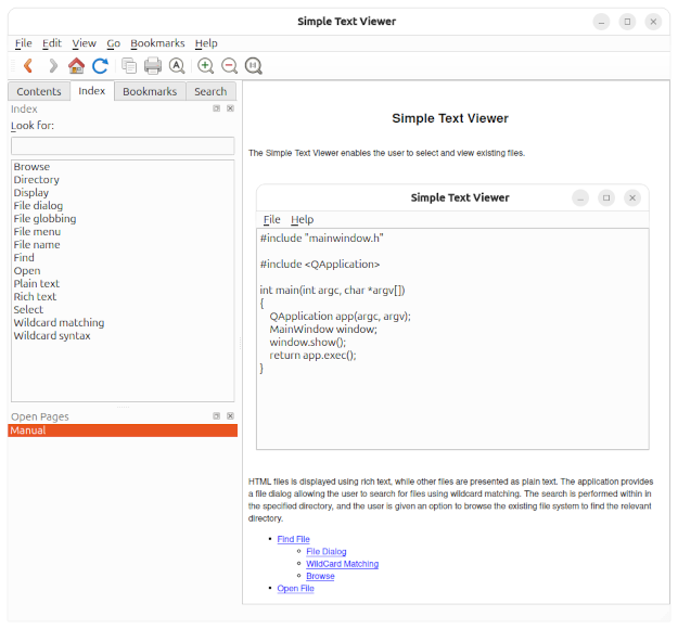 Screenshot of Simple Text Viewer Example