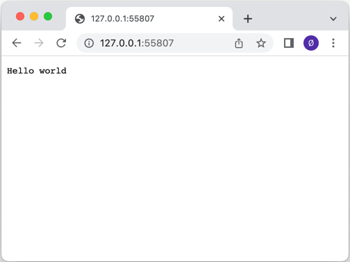 Simple HTTP server output in browser