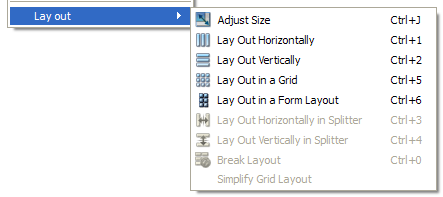Screenshot showing another option to change layout type by right clicking in the editor