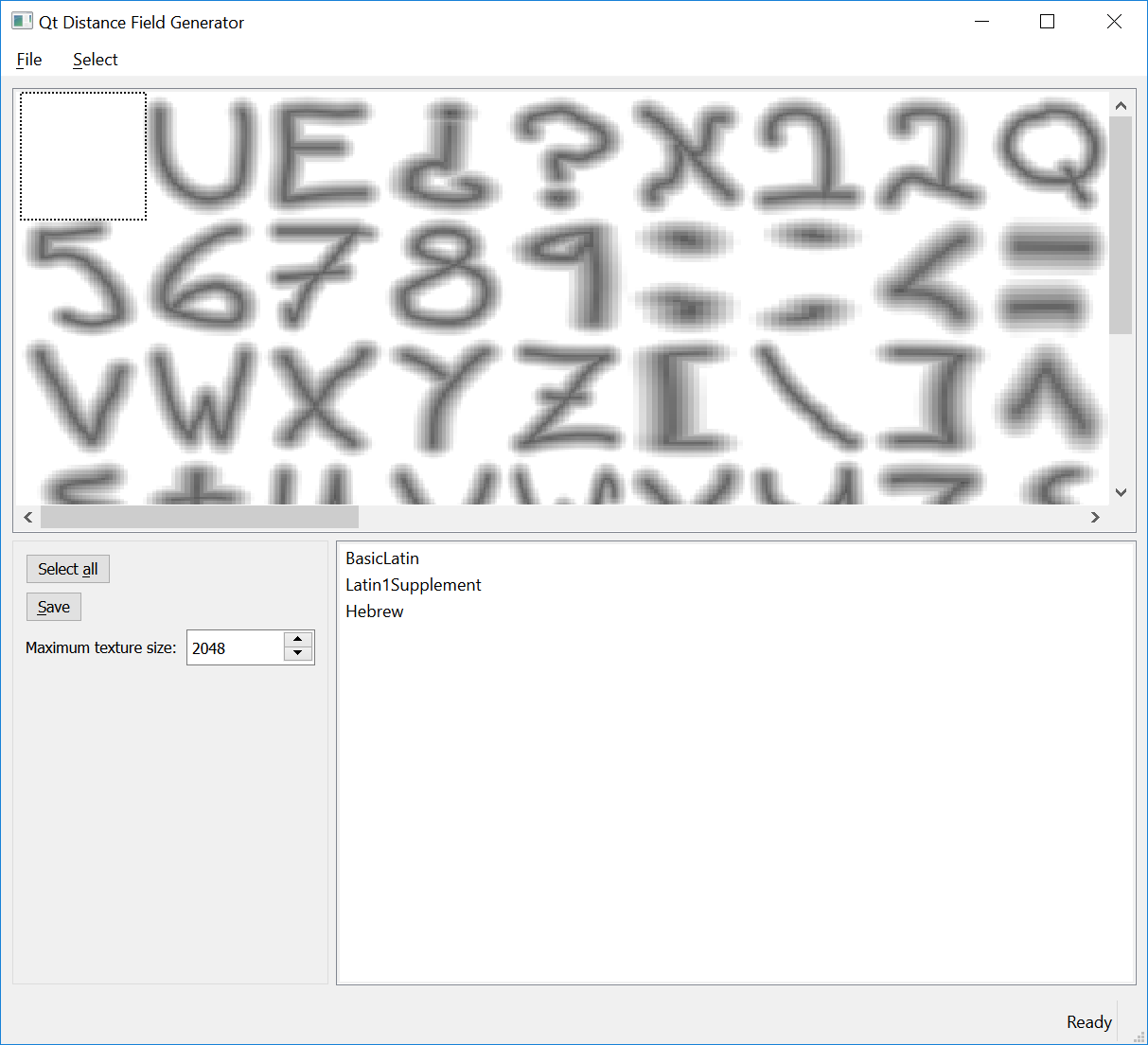 Qt Distance Field Generator UI