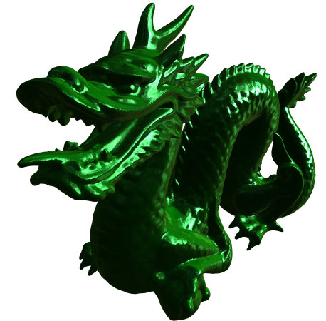 Green metallic dragon model