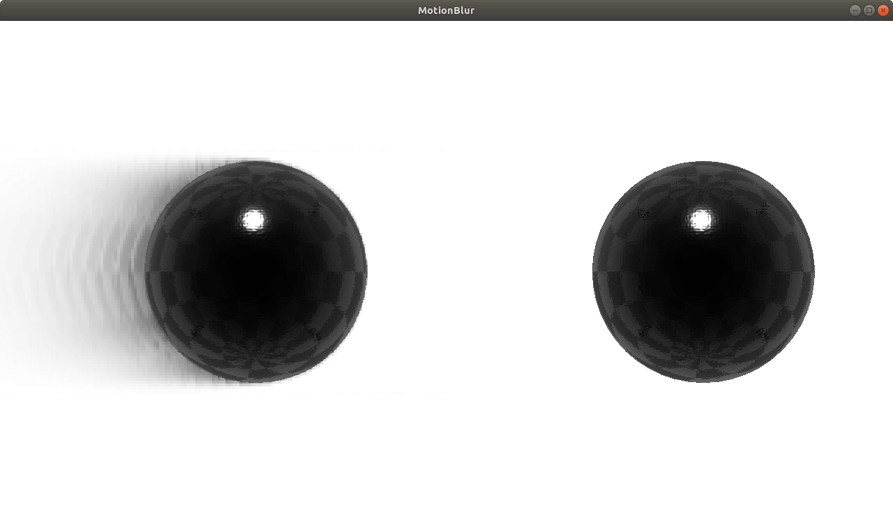 Scene comparison showing motion blur effect