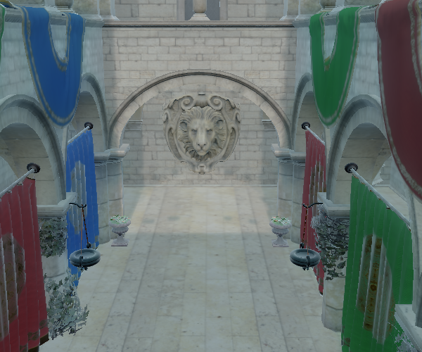 Stone hallway with glow bloom set to 0.5