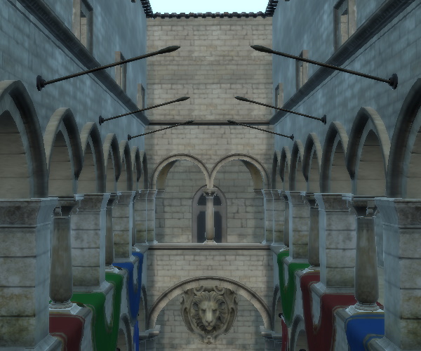 Stone courtyard with glow at level 1