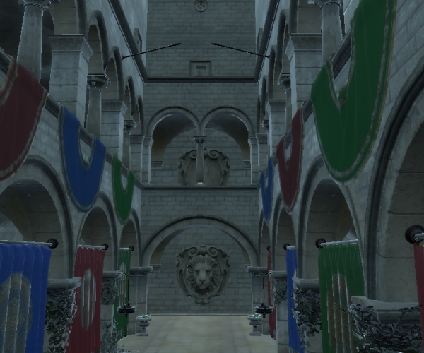 Stone hallway with glow using soft light blend mode