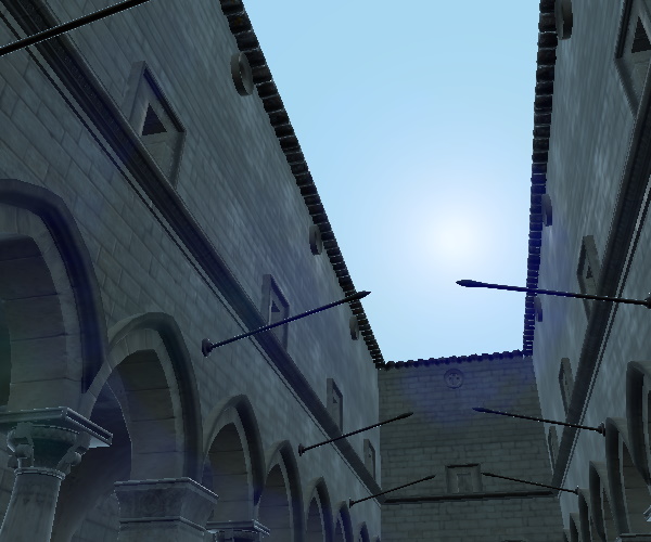 Stone hallway with lens flare scale 2