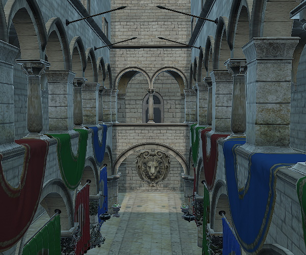 Stone hallway with sharpness set to 1