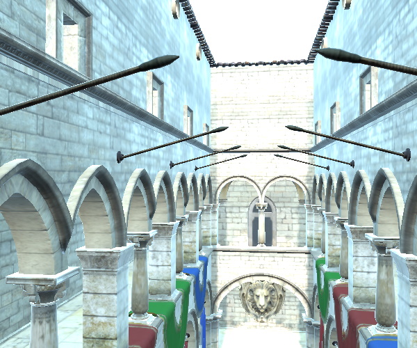 Stone hallway with brighter film tonemapping, white point 0.1