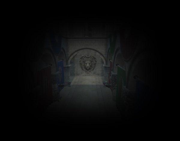 Stone hallway with vignette radius set to 5.0