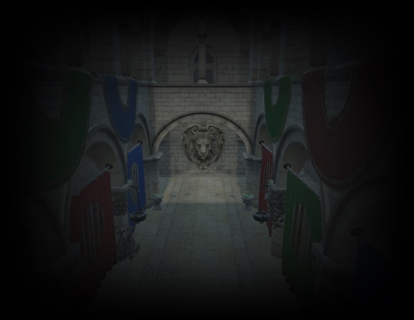 Stone hallway with vignette strength set to 15