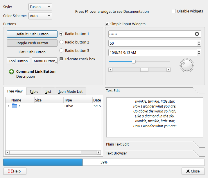 Screenshot of the example