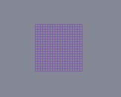 19 by 19 cell grid facing camera with directional lighting