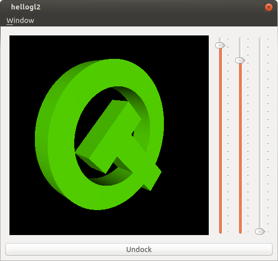 Screenshot of Window displaying a 3d object