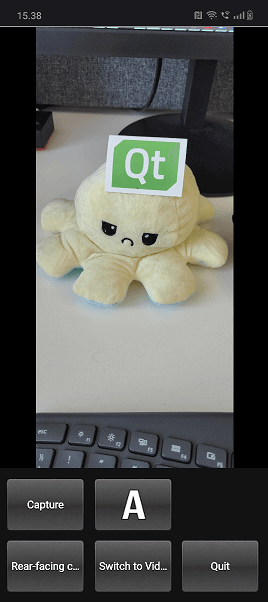 Camera app in portrait mode showing live preview and capture controls