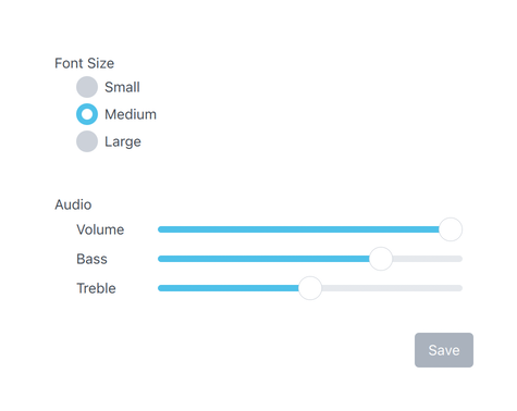 Gallery of controls in Imagine style
