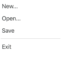 Menu separator dividing menu items