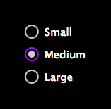 Universal style controls with custom violet accent