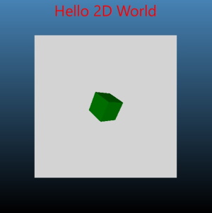 3D cube with 2D text overlay