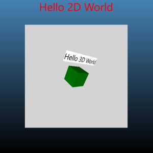 Cube with 2D text as child item