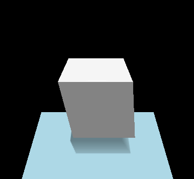 Cube with ground plane showing vertex displacement animation