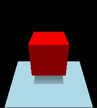 Red cube with custom base color