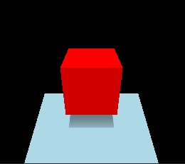 Bright red cube with emissive color