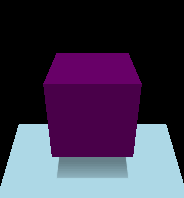 Cube with animated color transition from black to purple