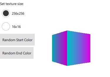 Cube with procedurally generated gradient texture