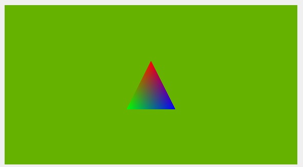 Colored triangle on a green background