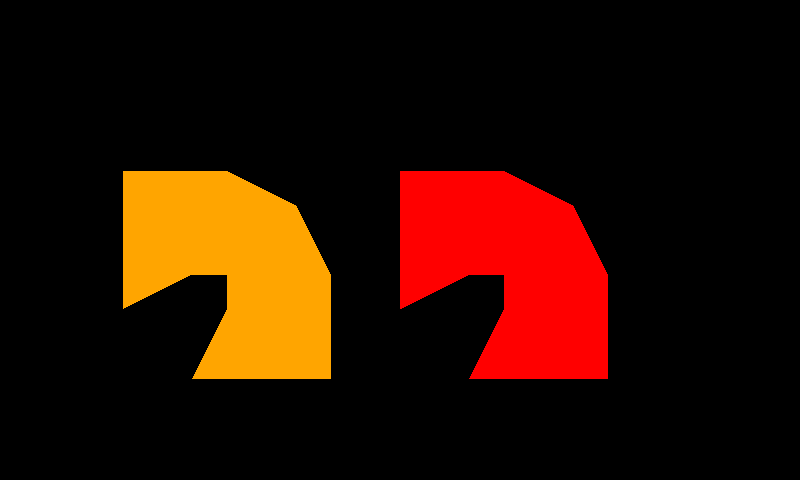 Two animated shapes showing skeletal deformation