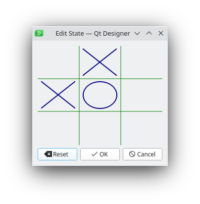 Screenshot showing the edit state mode of a widget