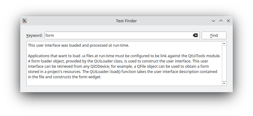 TextFinder find button and input