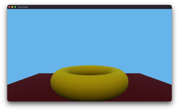 A 3D scene rendered using custom user passes