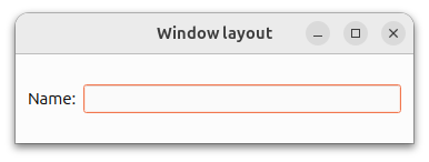 Label next to a line edit in a horizontal layout