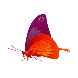 Butterfly with red overlay