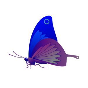 Butterfly with blue overlay