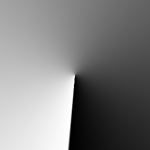 Conical gradient at angle 185