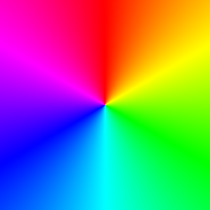 Rainbow gradient rotating around center